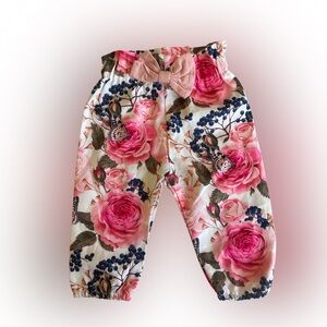 Floral Baby Pants with Bow
